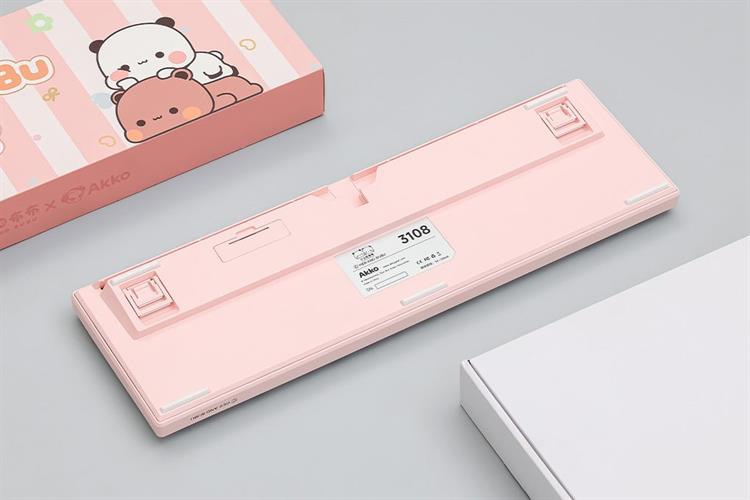 Bàn Phím Cơ Không Dây Akko 3108 RF V3 Yier and Bubu Frost Pink Màu Hồng