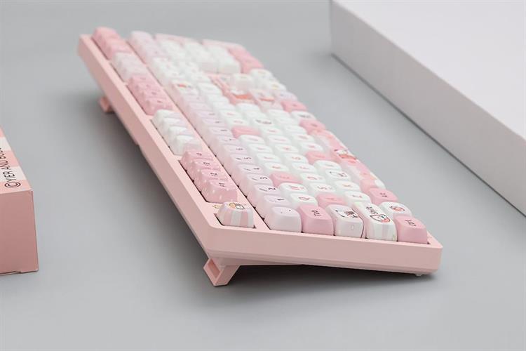 Bàn Phím Cơ Không Dây Akko 3108 RF V3 Yier and Bubu Frost Pink Màu Hồng