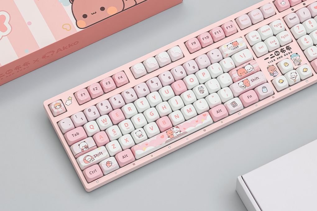 Bàn Phím Cơ Không Dây Akko 3108 RF V3 Yier and Bubu Frost Pink - 7