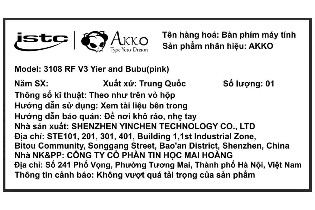 Bàn Phím Cơ Không Dây Akko 3108 RF V3 Yier and Bubu Frost Pink - 31