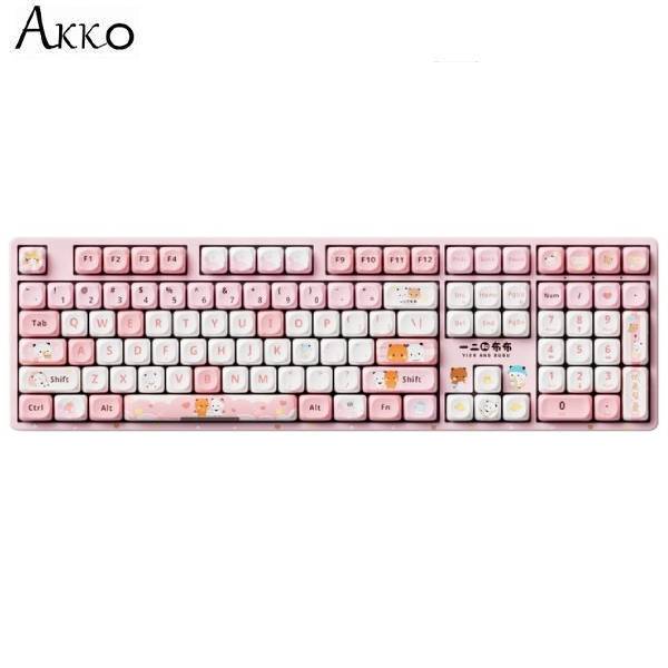 Bàn Phím Cơ Không Dây Akko 3108 RF V3 Yier and Bubu Frost Pink
