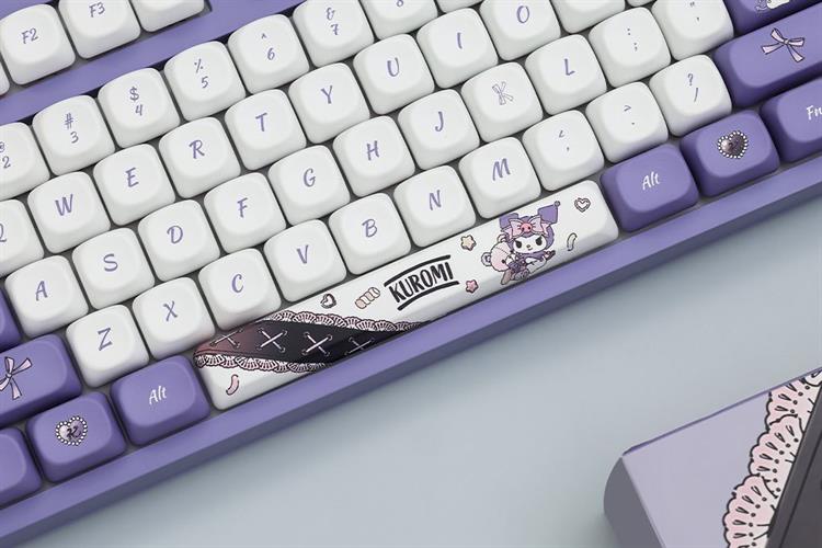 Bàn Phím Cơ Không Dây Akko 3108 RF V3 Kuromi Frost Pink Màu Tím