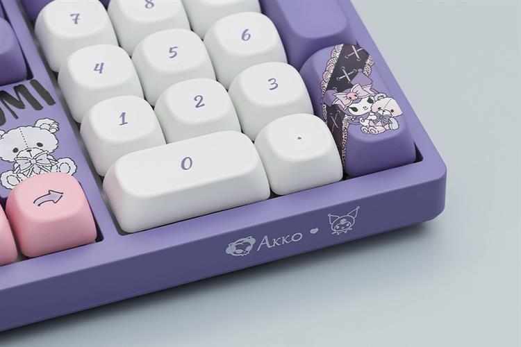 Bàn Phím Cơ Không Dây Akko 3108 RF V3 Kuromi Frost Pink Màu Tím