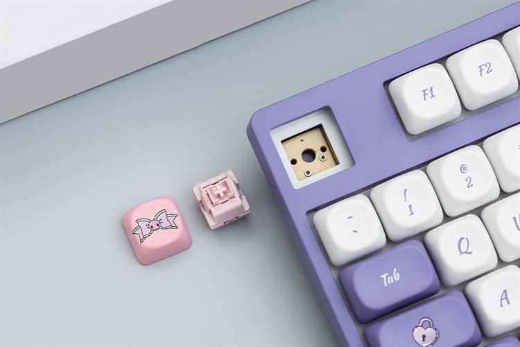 Bàn Phím Cơ Không Dây Akko 3108 RF V3 Kuromi Frost Pink Màu Tím