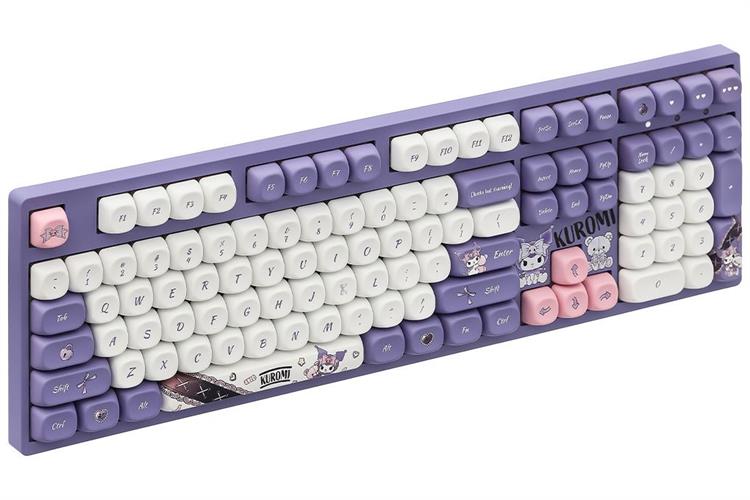 Bàn Phím Cơ Không Dây Akko 3108 RF V3 Kuromi Frost Pink Màu Tím