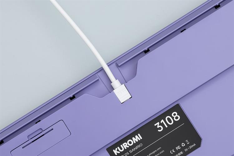 Bàn Phím Cơ Không Dây Akko 3108 RF V3 Kuromi Frost Pink Màu Tím