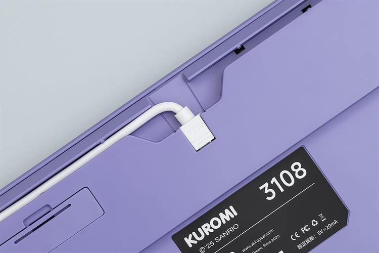 Bàn Phím Cơ Không Dây Akko 3108 RF V3 Kuromi Frost Pink Màu Tím