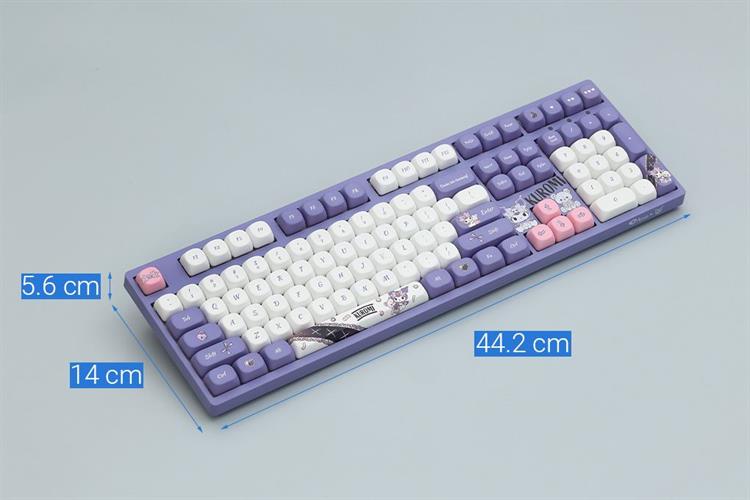 Bàn Phím Cơ Không Dây Akko 3108 RF V3 Kuromi Frost Pink Màu Tím