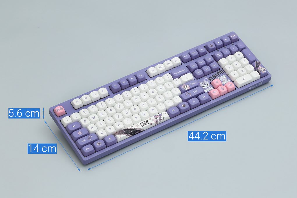 Bàn Phím Cơ Không Dây Akko 3108 RF V3 Kuromi Frost Pink - 27