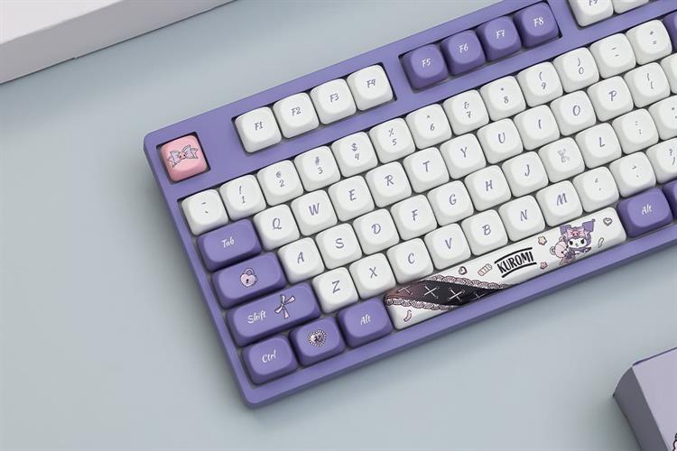 Bàn Phím Cơ Không Dây Akko 3108 RF V3 Kuromi Frost Pink Màu Tím