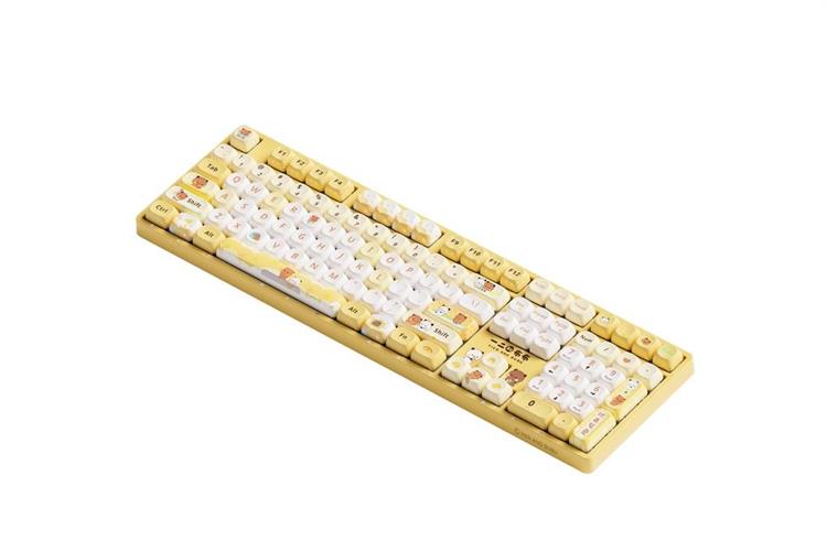 Bàn Phím Cơ Không Dây Akko 3108 RF V3 Poco Family POCO DUCK Frost Pink Màu Vàng