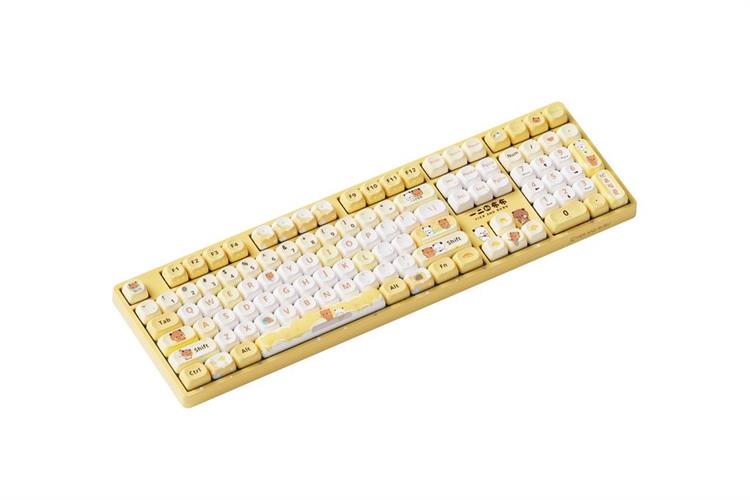 Bàn Phím Cơ Không Dây Akko 3108 RF V3 Poco Family POCO DUCK Frost Pink Màu Vàng
