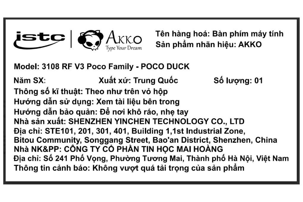 Bàn Phím Cơ Không Dây Akko 3108 RF V3 Poco Family POCO DUCK Frost Pink - 2