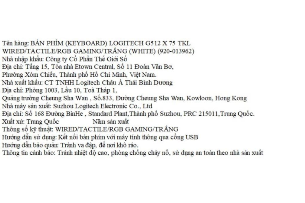 Bàn Phím Cơ Có Dây Logitech G512 X 75 TKL - 9