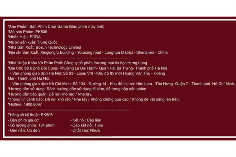 Bàn Phím Có Dây EDRA EK506 Màu Trắng