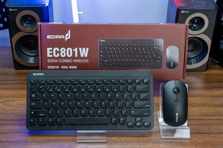 Bộ Bàn Phím Chuột Bluetooth EDRA EC801W Màu Đen