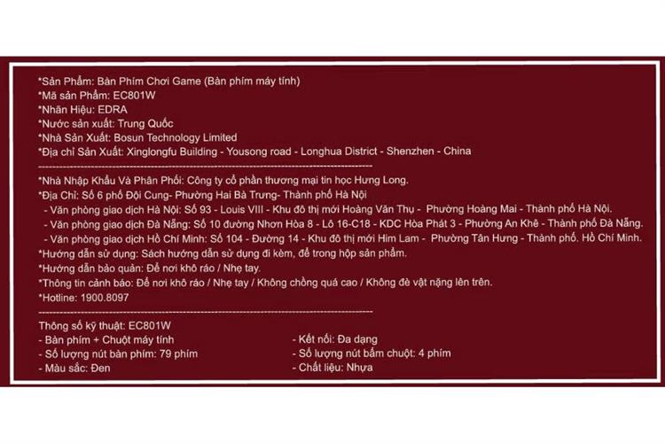 Bộ Bàn Phím Chuột Bluetooth EDRA EC801W Màu Đen