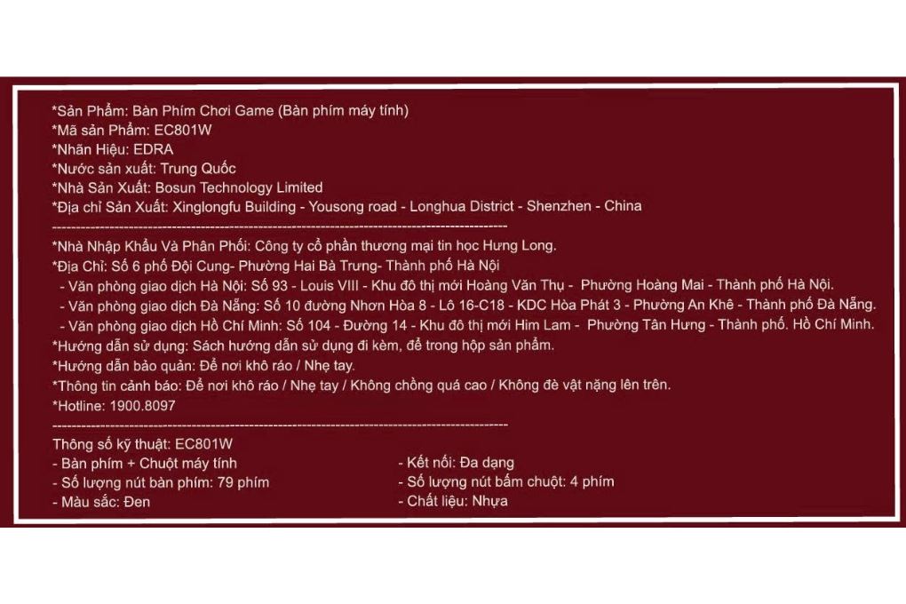Bộ Bàn Phím Chuột Bluetooth EDRA EC801W Màu Đen