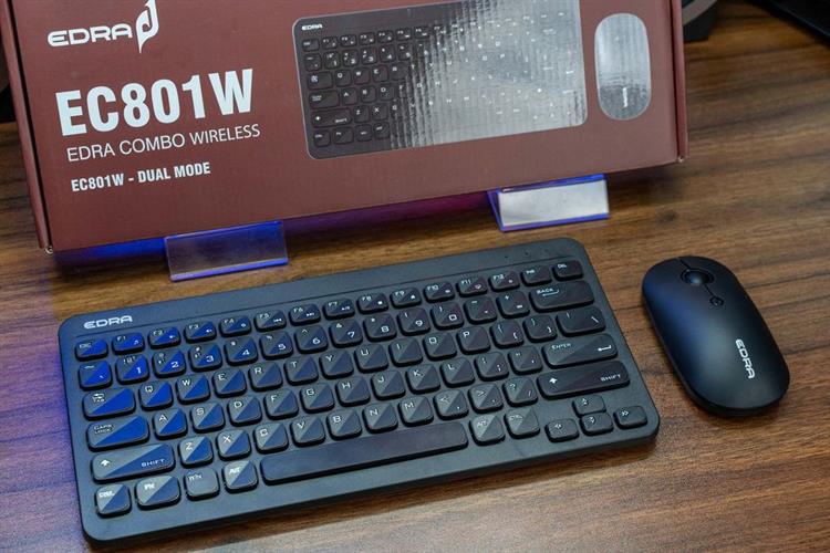 Bộ Bàn Phím Chuột Bluetooth EDRA EC801W Màu Đen