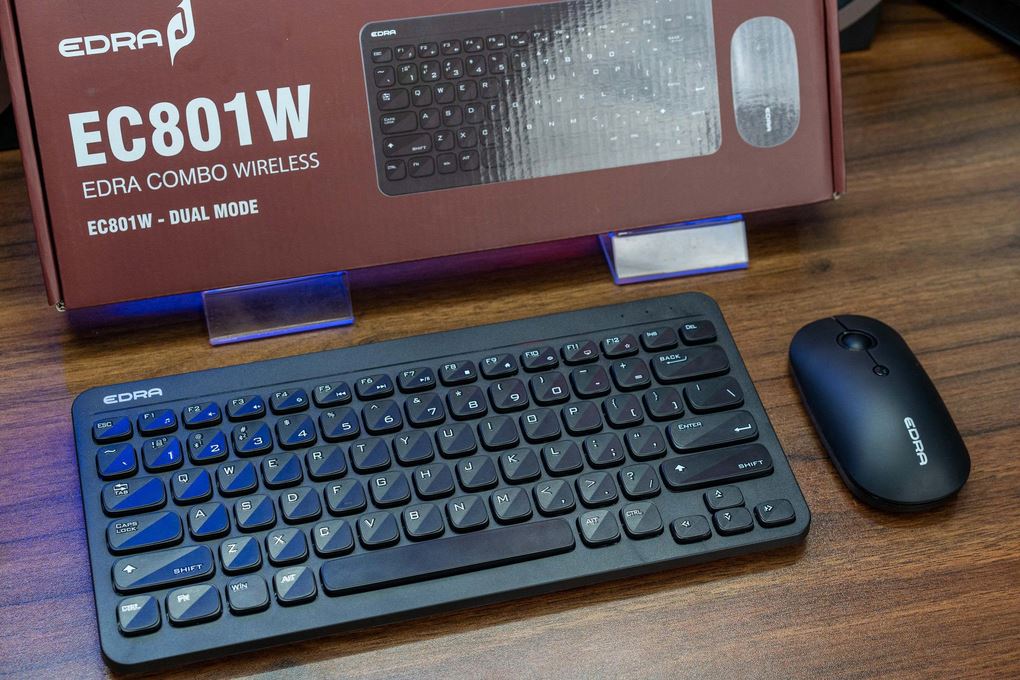 Bộ Bàn Phím Chuột Bluetooth EDRA EC801W Màu Đen