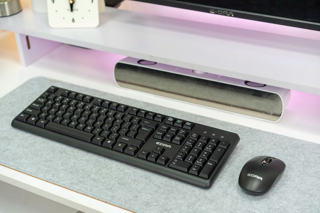 Bộ Bàn Phím Chuột Không Dây EDRA EC802W Màu Đen