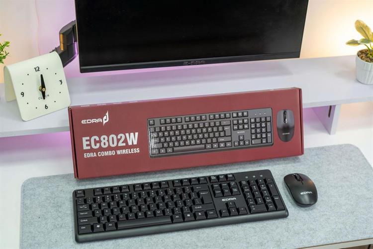 Bộ Bàn Phím Chuột Bluetooth EDRA EC802W Màu Đen