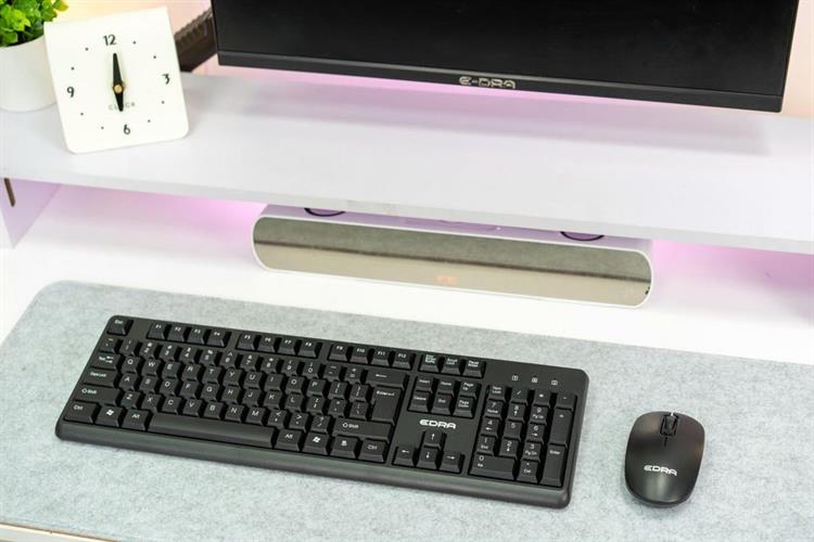 Bộ Bàn Phím Chuột Bluetooth EDRA EC802W Màu Đen