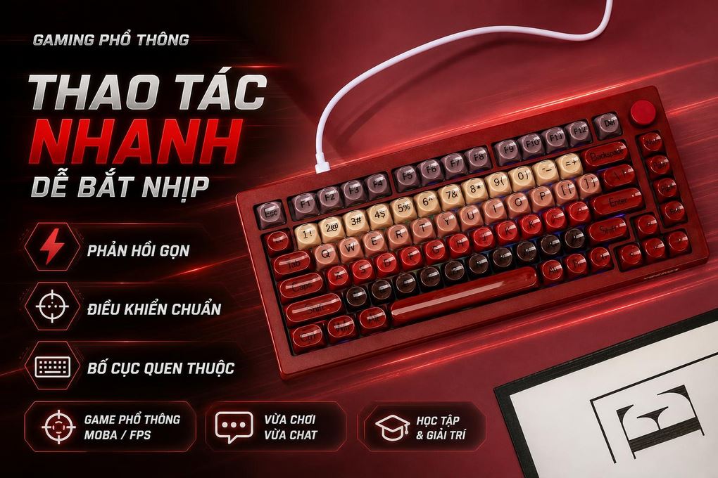 Bàn Phím Cơ Có Dây Gaming Veekos K75 Veekos K75 Màu Hồng