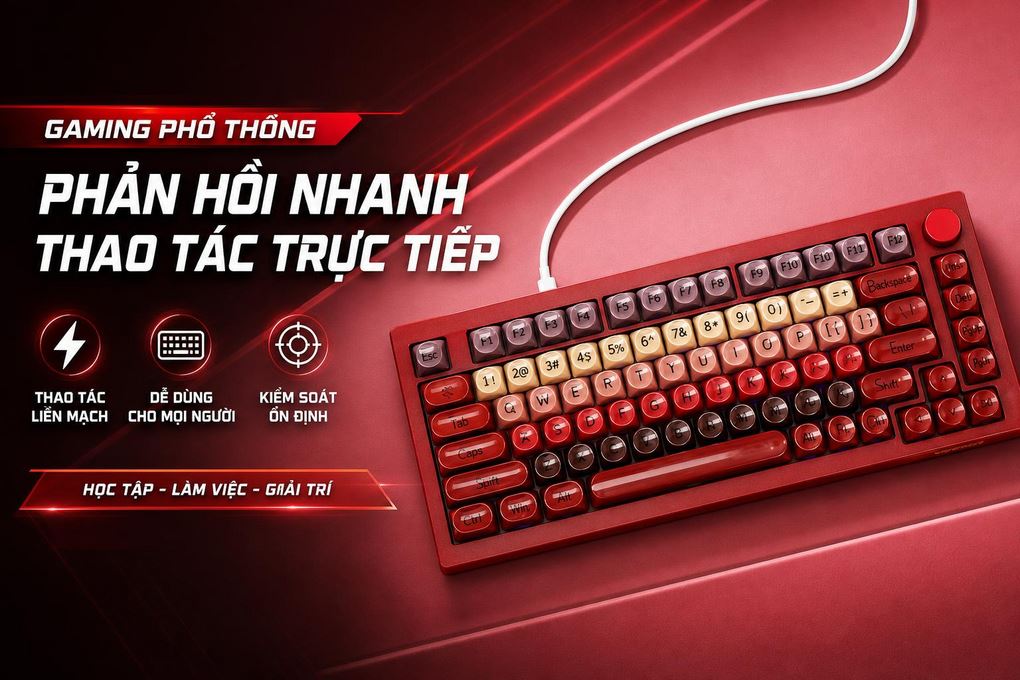 Bàn Phím Cơ Có Dây Gaming Veekos K75 Veekos K75 Màu Hồng