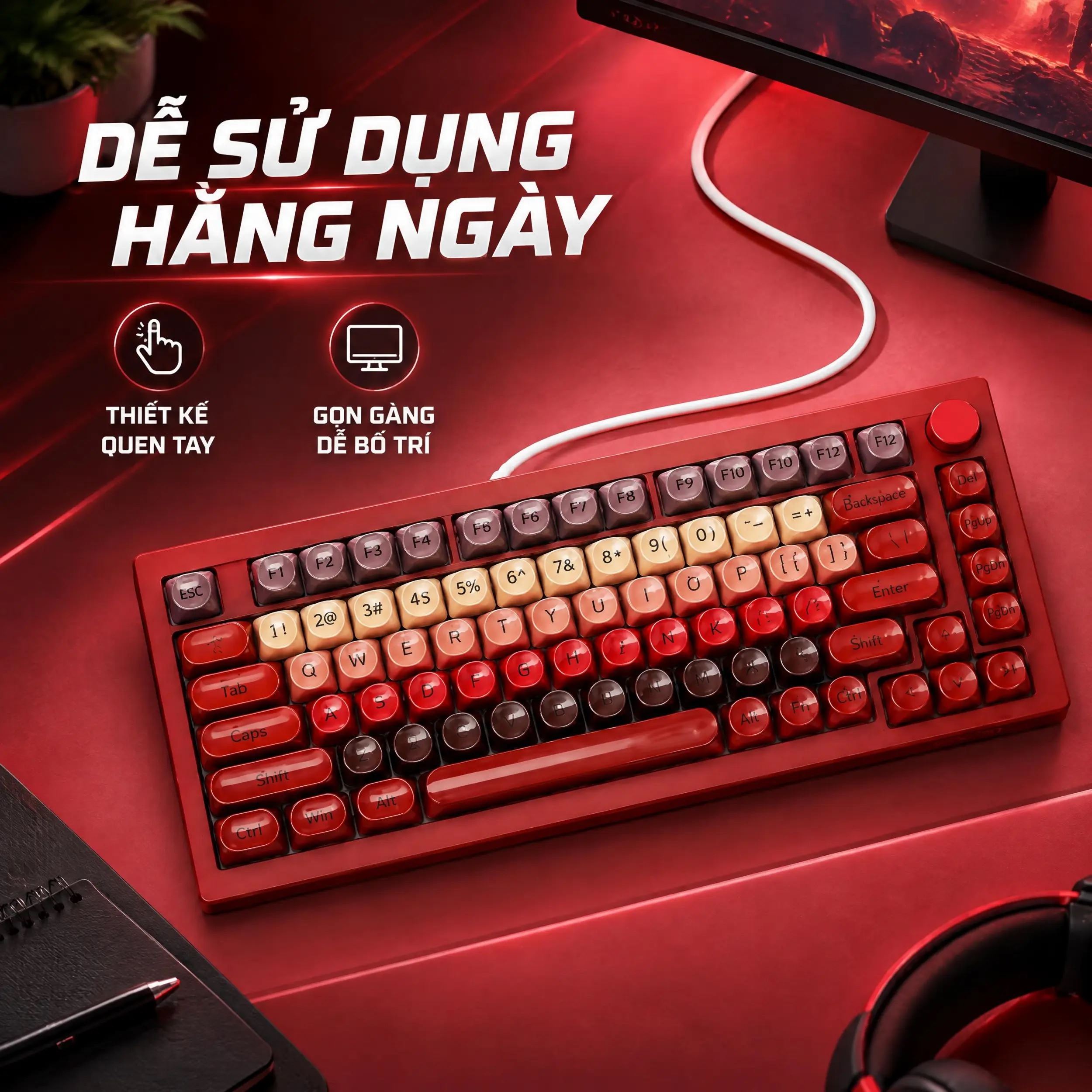 Bàn Phím Cơ Có Dây Gaming Veekos K75 Veekos K75 - dễ sử dụng hằng ngày Bàn Phím Cơ Có Dây Gaming Veekos K75 Veekos K75 - dễ sử dụng hằng ngày