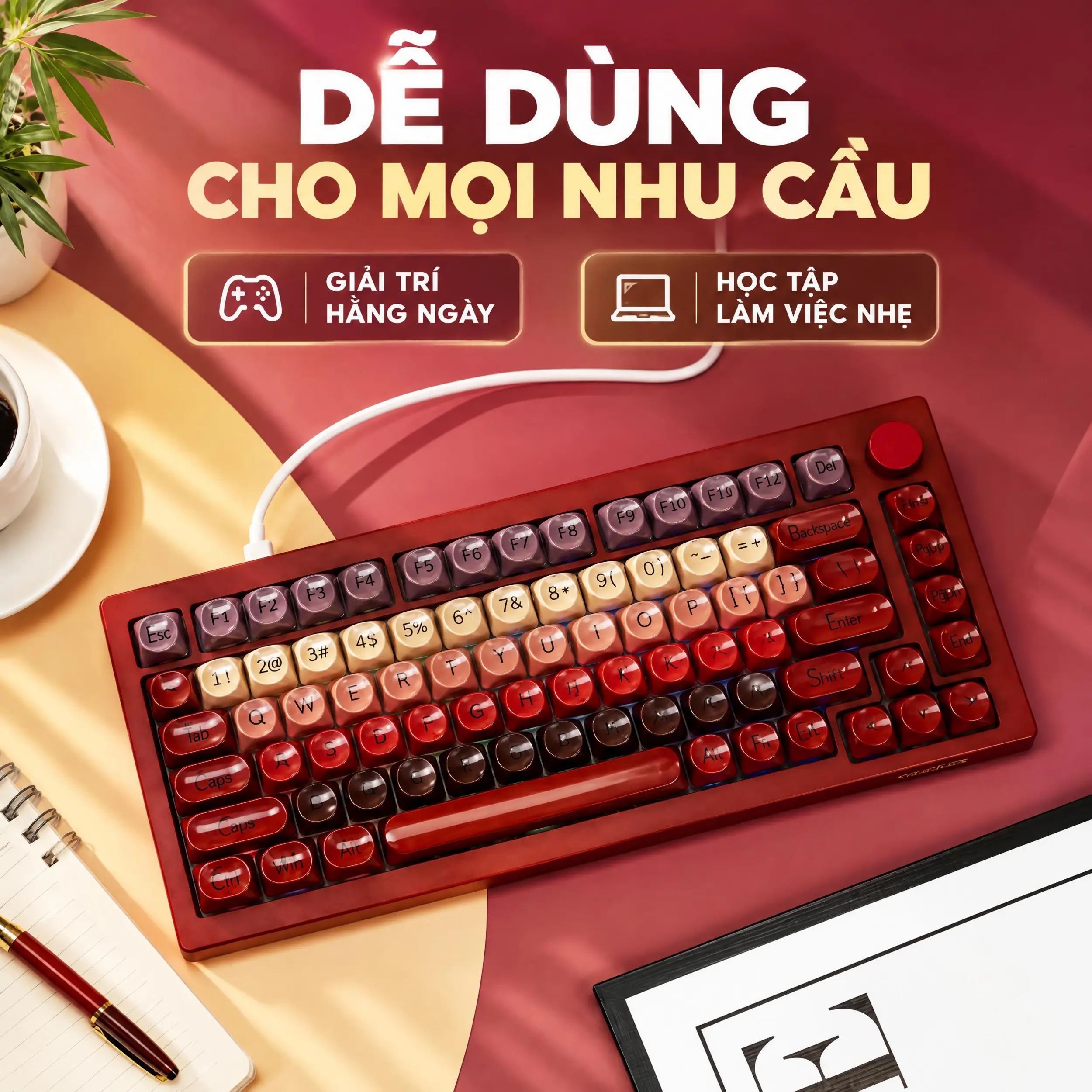 Bàn Phím Cơ Có Dây Gaming Veekos K75 Veekos K75 - dễ dùng cho mọi nhu cầu Bàn Phím Cơ Có Dây Gaming Veekos K75 Veekos K75 - dễ dùng cho mọi nhu cầu