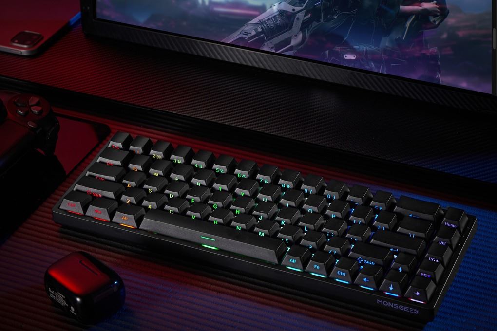 Bàn Phím Cơ Bluetooth Gaming AKKO FUN68 HE Glare Magnetic switch Màu Đen