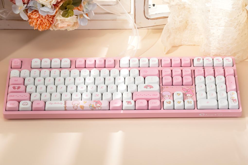 Bàn Phím Cơ Không Dây AKKO 3108RF V3 My Melody Màu Hồng