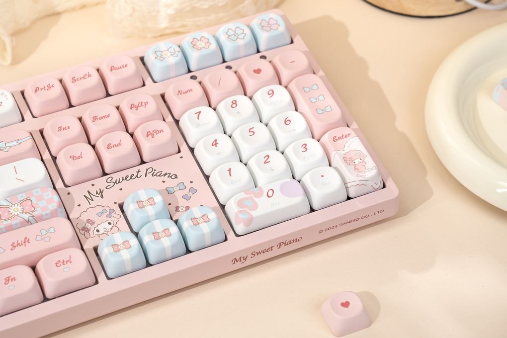Bàn Phím Cơ Không Dây AKKO 3108RF V3 Piano Sweet Màu Hồng