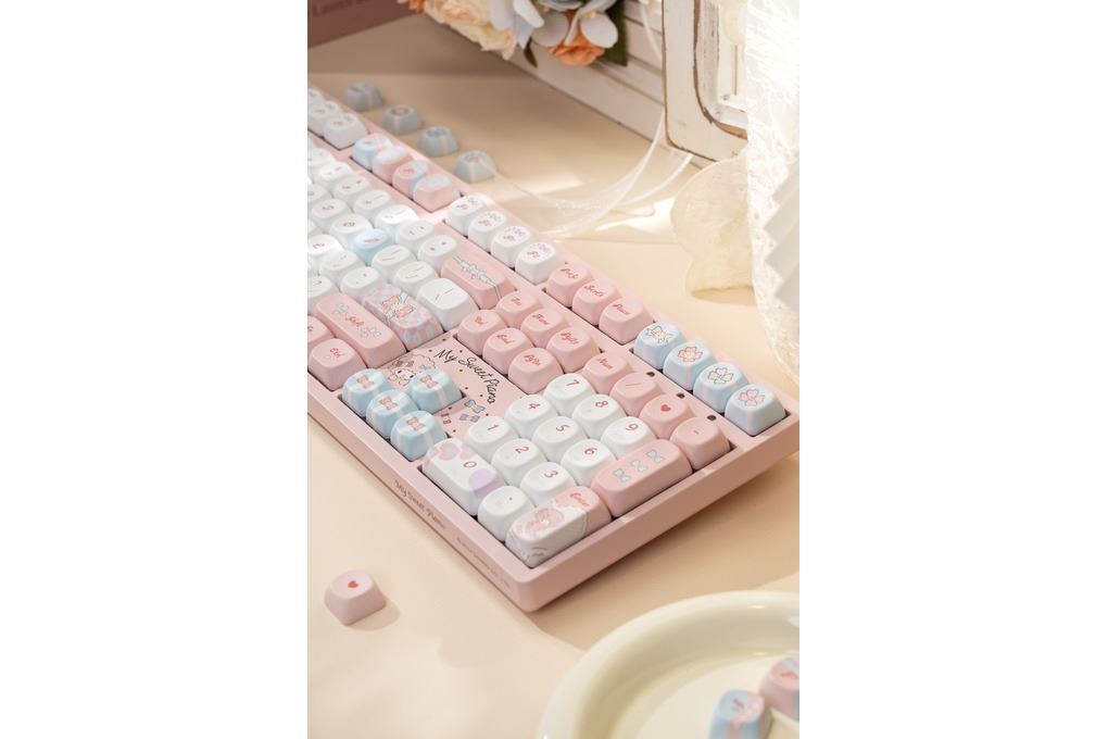 Bàn Phím Cơ Không Dây AKKO 3108RF V3 Piano Sweet Màu Hồng