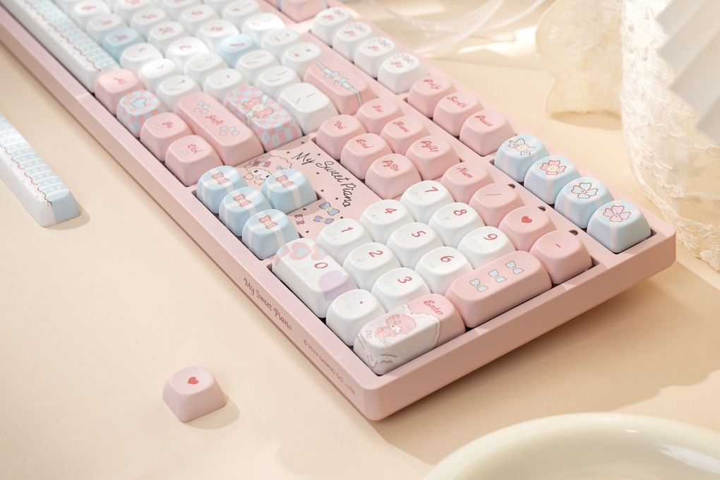 Bàn Phím Cơ Không Dây AKKO 3108RF V3 Piano Sweet Màu Hồng