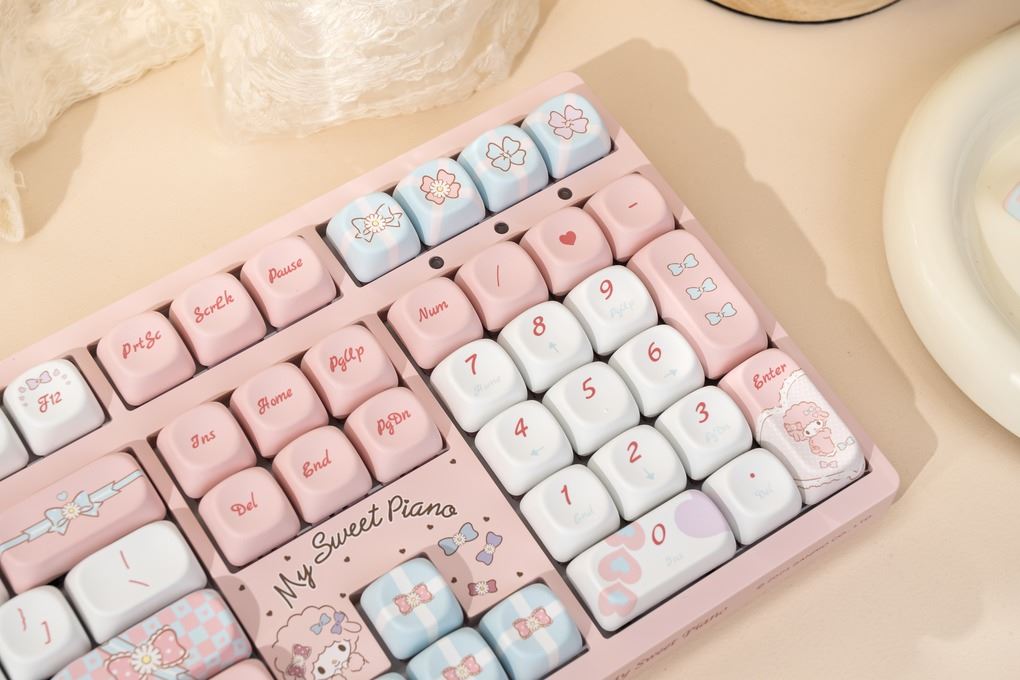 Bàn Phím Cơ Không Dây AKKO 3108RF V3 Piano Sweet Màu Hồng