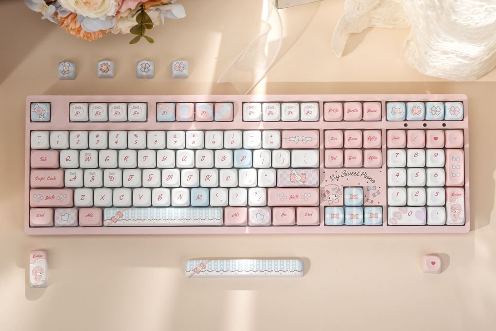 Bàn Phím Cơ Không Dây AKKO 3108RF V3 Piano Sweet Màu Hồng