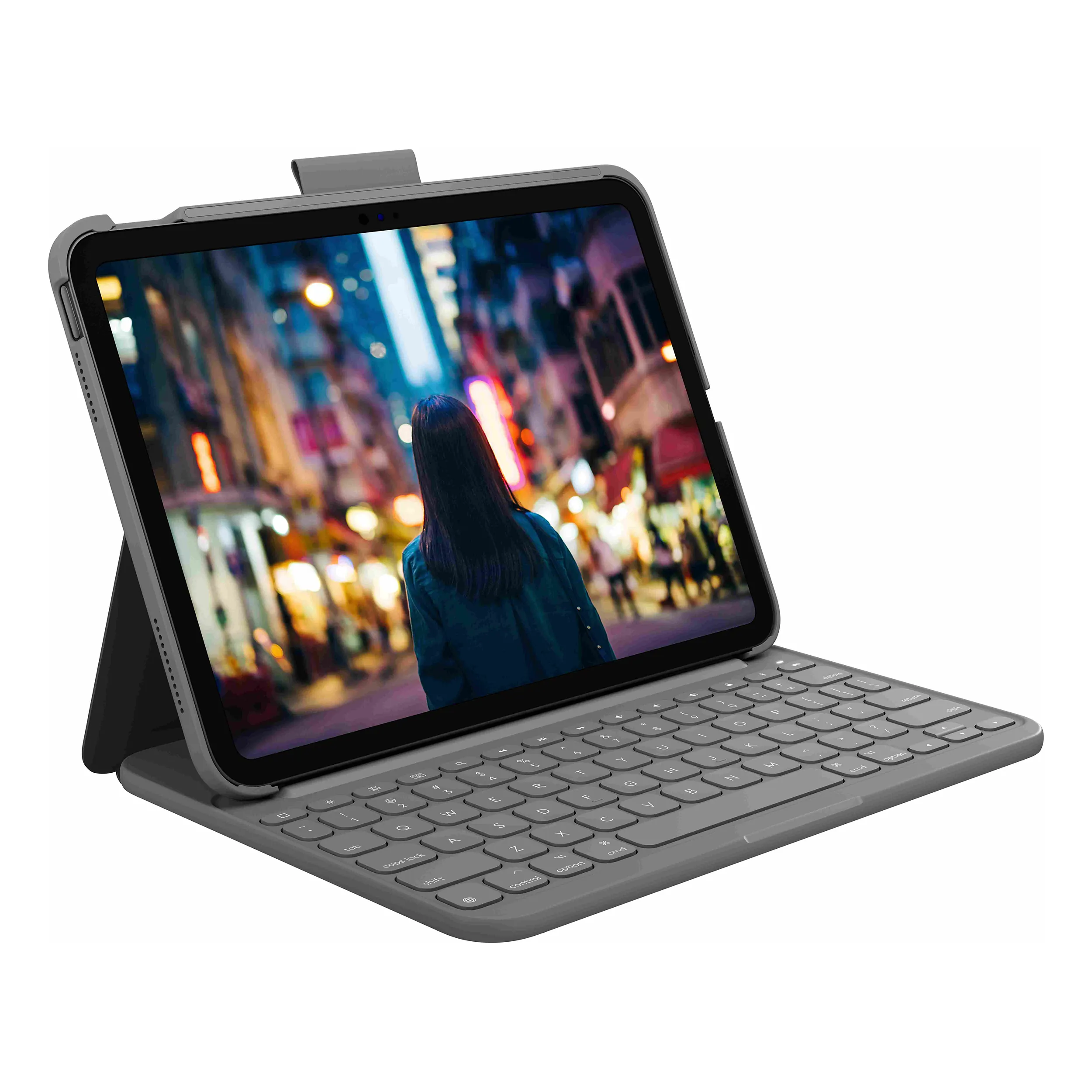 Bàn Phím iPad Logitech Slim Folio 11 A16 (Gen 11)/10.9/Gen 10 Màu Xám