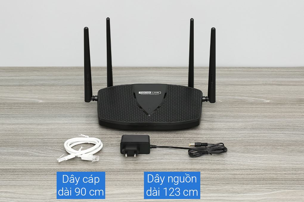 Router Wifi Chuẩn Wifi 6 Totolink X6000R-V2 Màu Đen