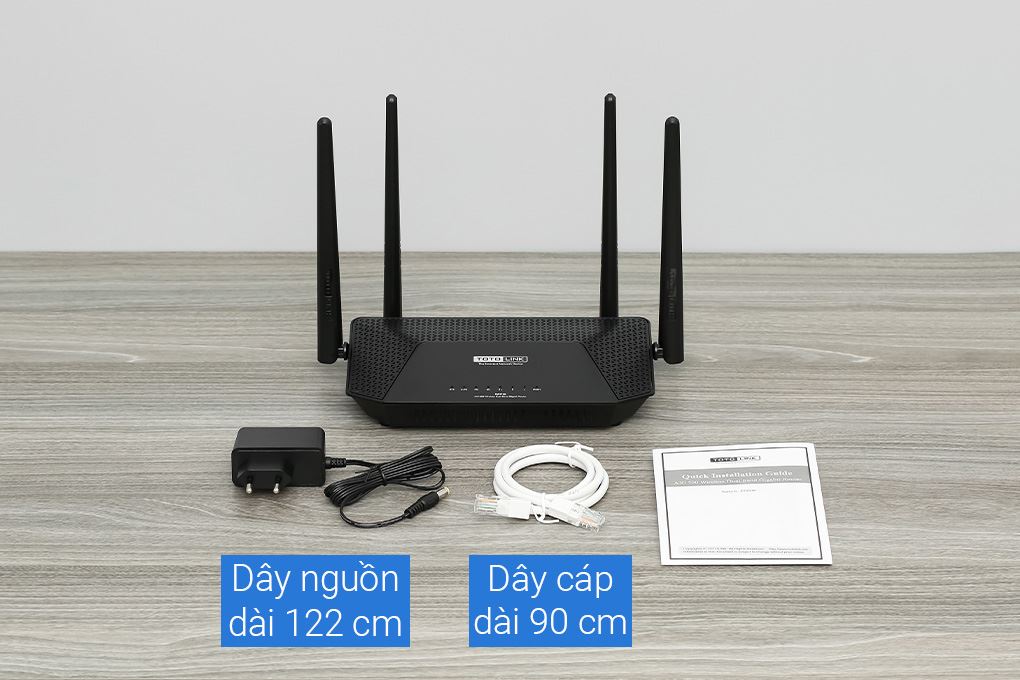 Router Wifi Chuẩn Wifi 6 Totolink X2000R-V2 Màu Đen