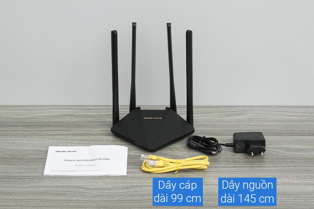 Router Wifi Chuẩn AC1200 Mercusys MR30G Gigabit Màu Đen