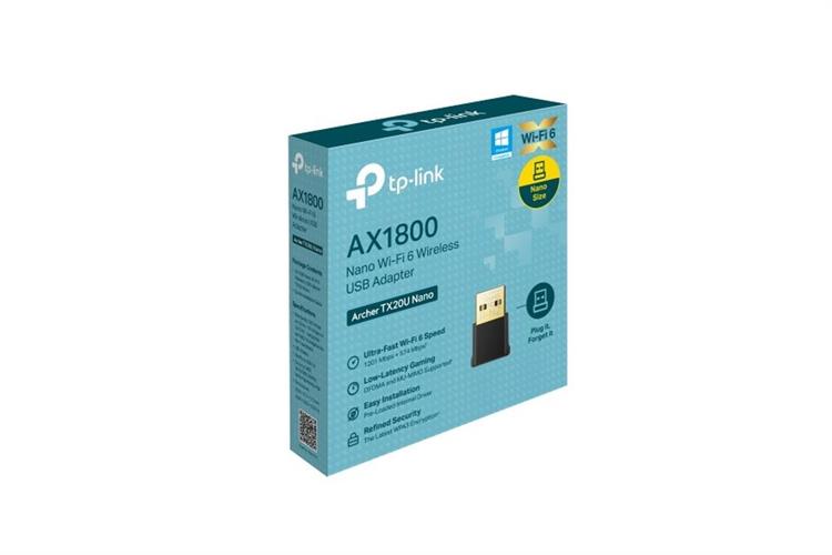 USB Wifi Chuẩn Wifi 6 TP-Link Archer TX20U Nano Màu Đen