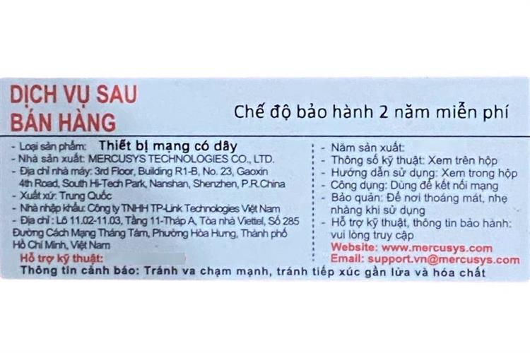 Thiết bị chuyển mạch Switch Mercusys 8 cổng MS108G Màu Đen