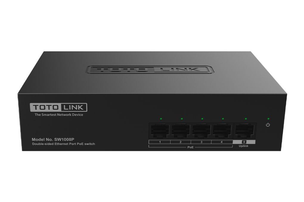 Thiết bị chuyển mạch Switch Totolink 2 Cổng SW1008P Màu Đen