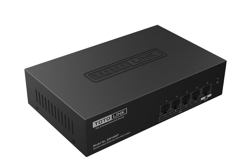 Thiết bị chuyển mạch Switch Totolink 2 Cổng SW1008P Màu Đen