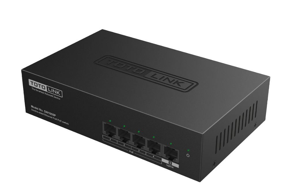 Thiết bị chuyển mạch Switch Totolink 2 Cổng SW1008P Màu Đen