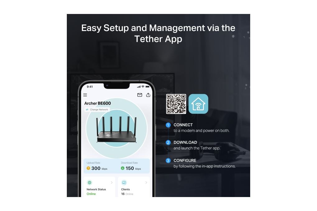 Router Wifi 7 TP-Link Archer BE600 Màu Đen