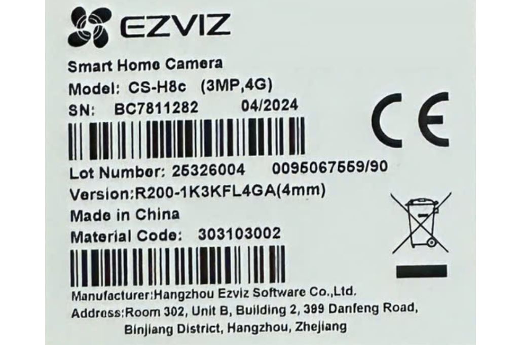 Camera IP Ngoài Trời 360 Độ EZVIZ H8C 4G Màu Trắng