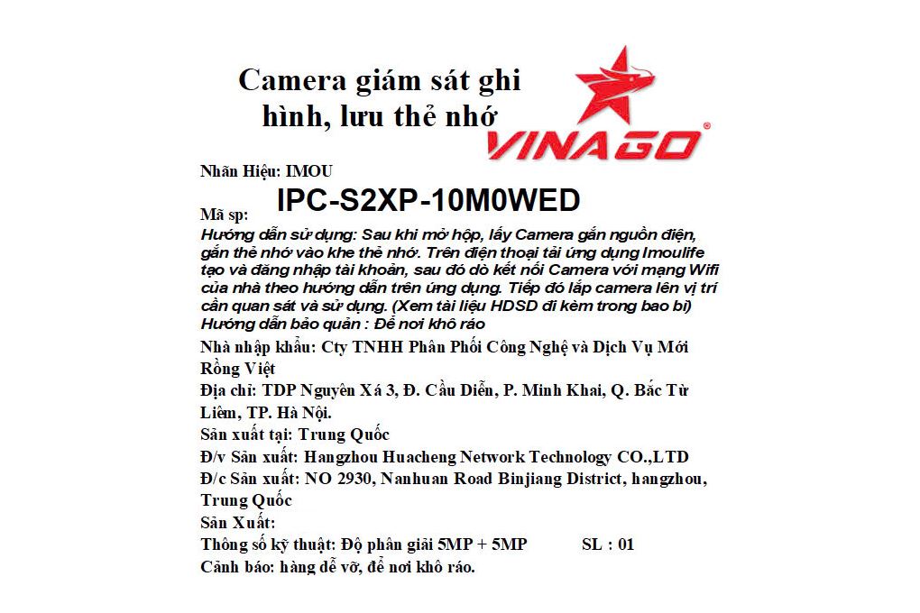 Camera IP 360 Độ 5MP IMOU Ranger Dual IPC-S2XP-10M0WED Màu Trắng
